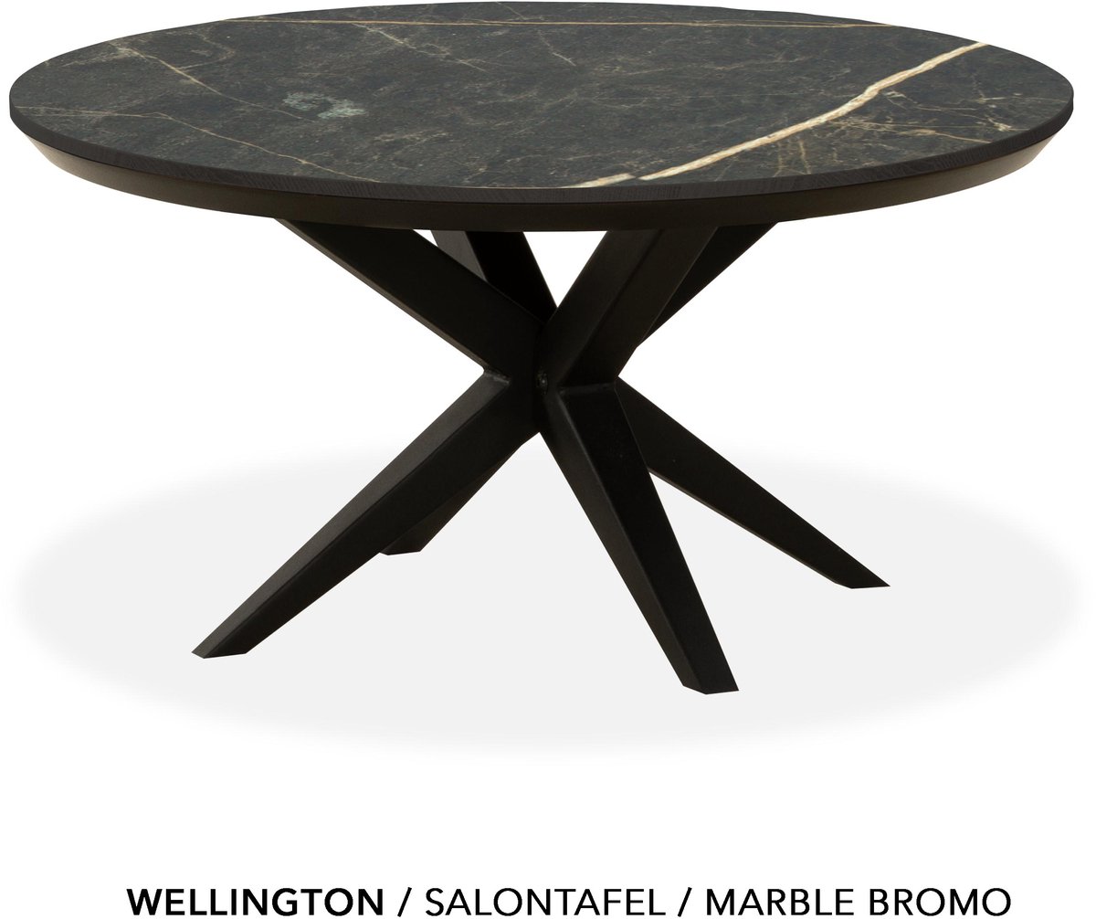 Maxfurn Ronde salontafel met verjongde rand | Zeer krasvast | Kleur: Marble bromo | diameter 80cm Marbel bromo