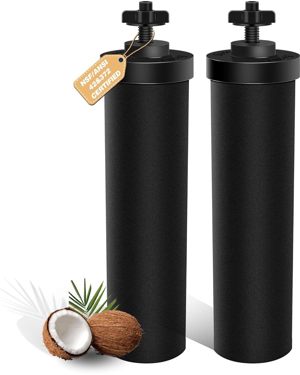 Vervangende waterfilter voor zwaartekracht systemen – 2 stuks actieve koolstoffilters