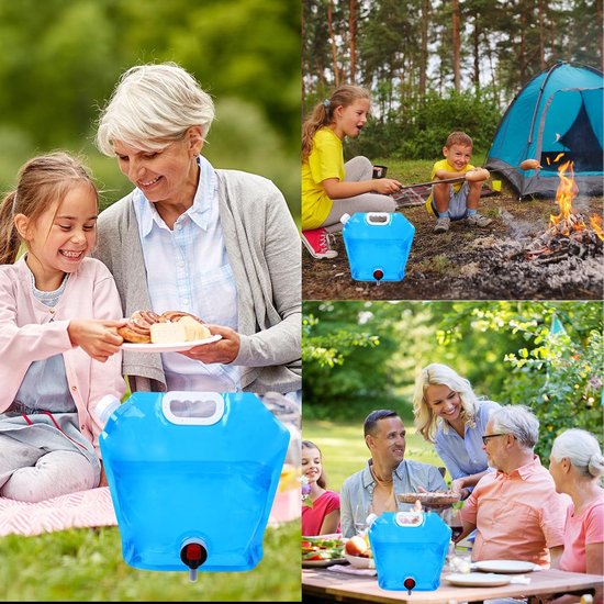 STUKS Opvouwbare Nood Waterkan Container Tas, 15L Opvouwbare Water Tank Container, BPA Gratis Plastic Water Carrier Tank, Waterzak voor Camping Rijden(Wit