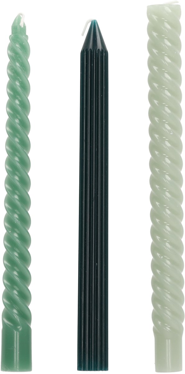 JENS Living Swirl Dinerkaarsen Groen /3