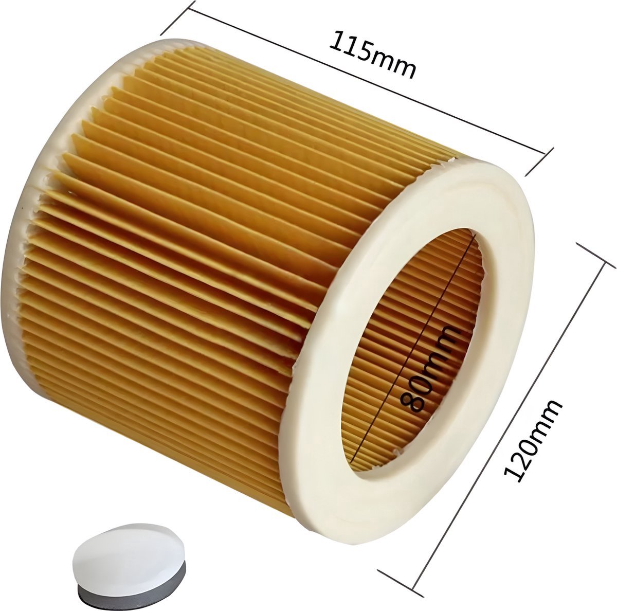 4x Patroonfilter geschikt voor Kärcher WD1, WD2, WD3 en A series - Vervangt 6.414-552.0 - Filter — afbeelding 2