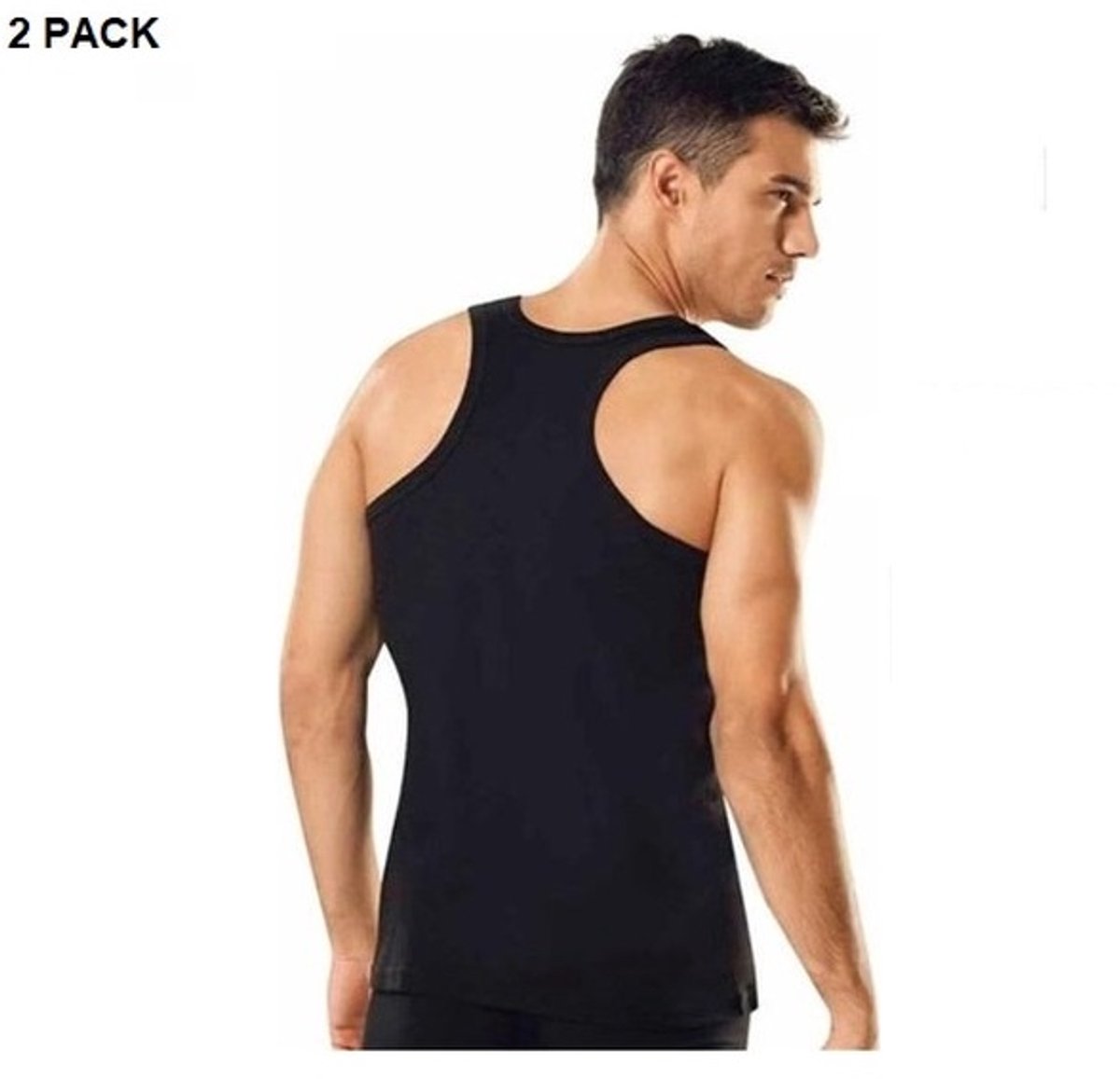 Marco Rossi Premium Kwaliteit - Halterhemd - Onderhemd - Hemden heren - Haltertop - Tanktop hemd - Katoen - Zwart- 2Pack - Maat XL