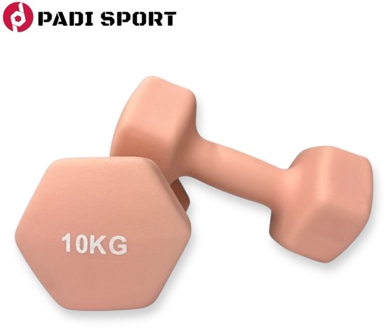 Padisport - Dumbells 10 Kg - Halter - Gewichten Set Halters - Gewichten 10 Kg - Roze - Gewichten - Dumbells - Halters - Gewichtjes 10 Kg