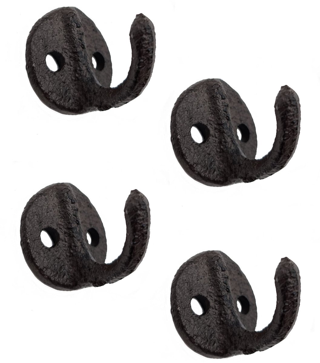 My Ninki ® Decoratieve Vintage Wandhaken Set van 4 met Antieke Uiterlijk voor Badkamer en Keuken