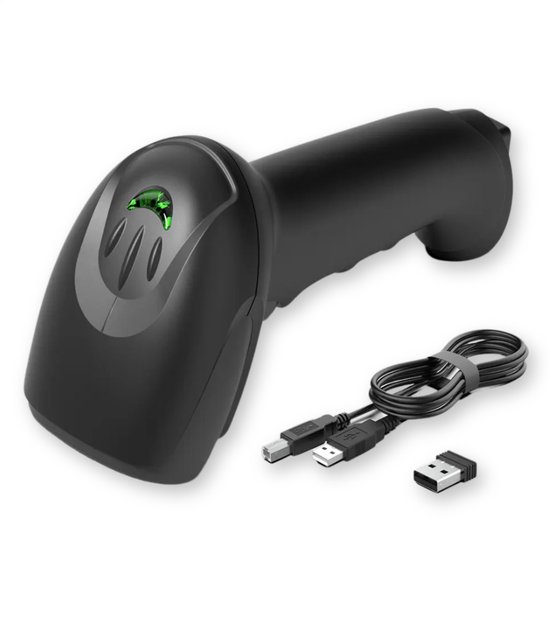 Handscanner Draadloos - Barcode Scanner voor 2D/QR Codes - Met Bluetooth of USB - Plug & Play - Incl. Standaard