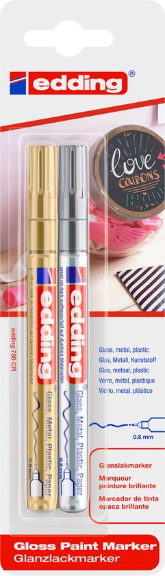 edding 780 Permanent Lakmarker Wit Extra Fijn Naaldpunt 1 - 0,8 mm