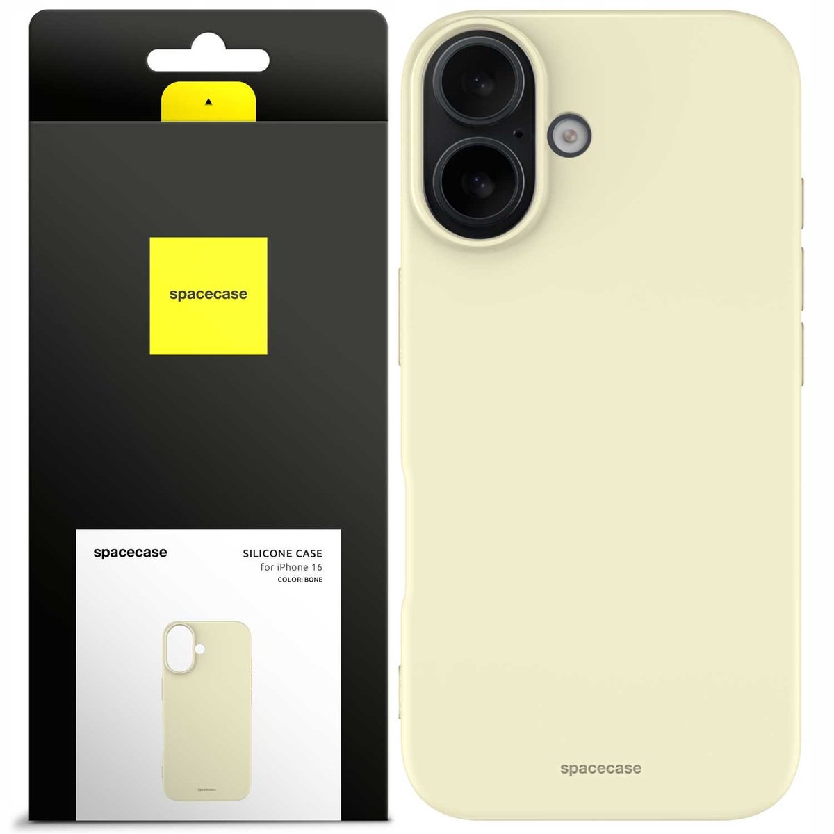 Spacecase Beschermende Siliconen Hoesje Voor Iphone 16 Bone