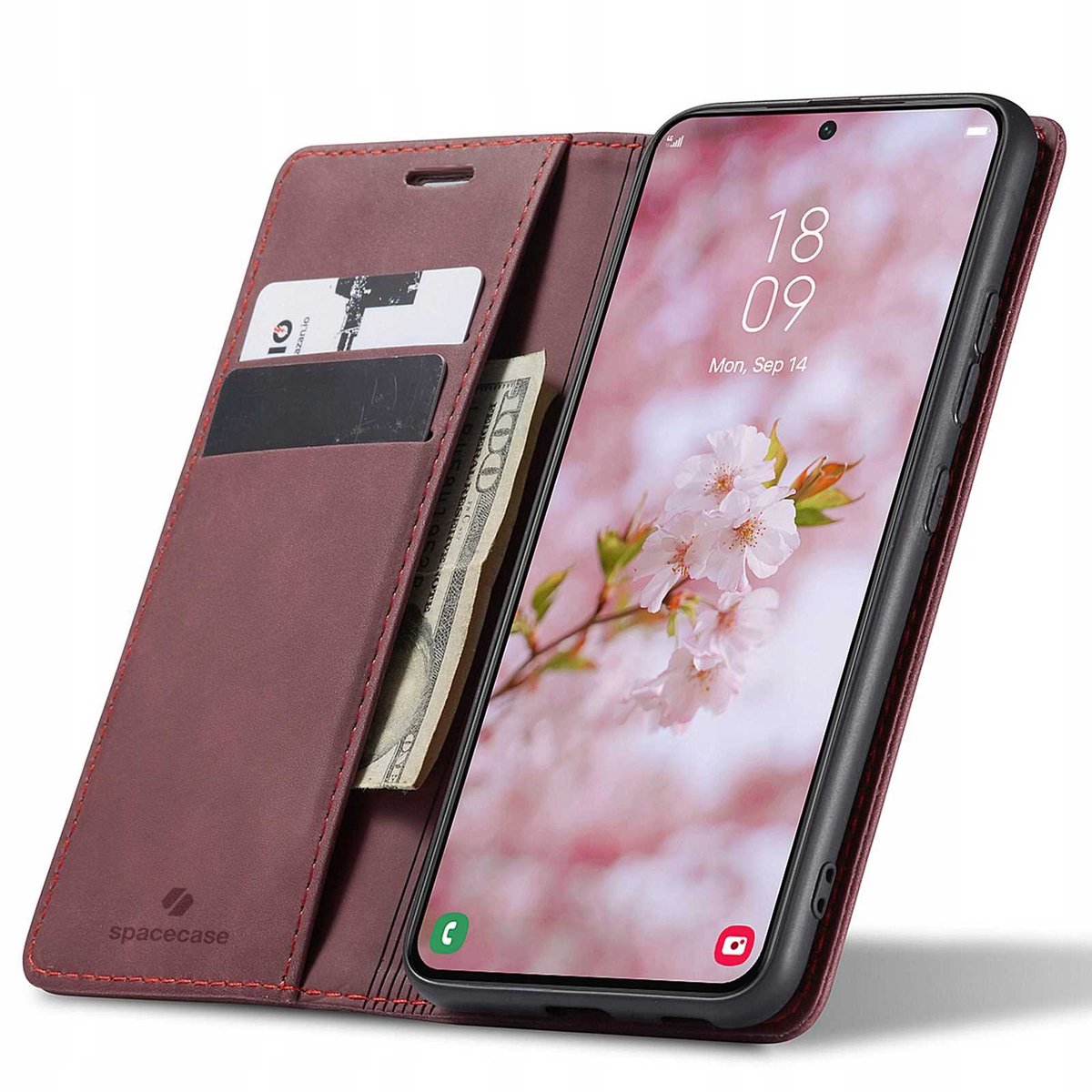 Spacecase Case Wallet Cover Voor Samsung Galaxy S22+ Rood