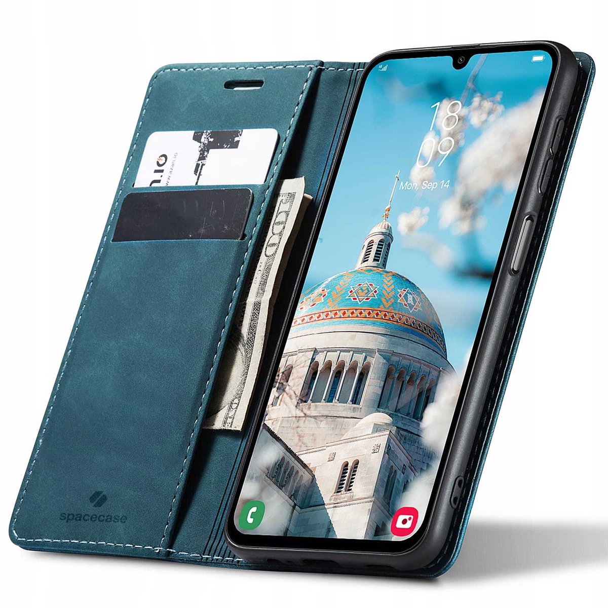 Spacecase Portefeuille Case Voor Samsung Galaxy A24 Blauwe Cover