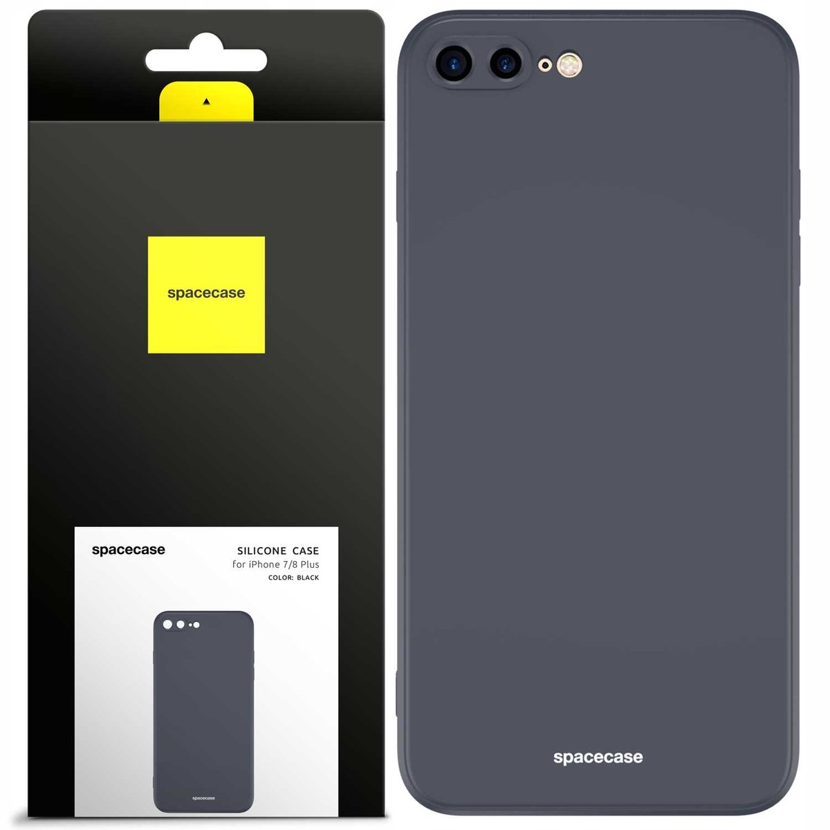Spacecase Siliconen Hoesje Voor Iphone 7 8 Plus Zwart Bescherming