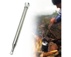 Draagbare blaasbalg - vuur blazen - blow-fire tube - voor outdoor kamperen - van roestvrij staal - Intrekbare balg Camping - verstelbare telescopische - campingtelescopische vuurblowerstaaf - Blow Fire Tube