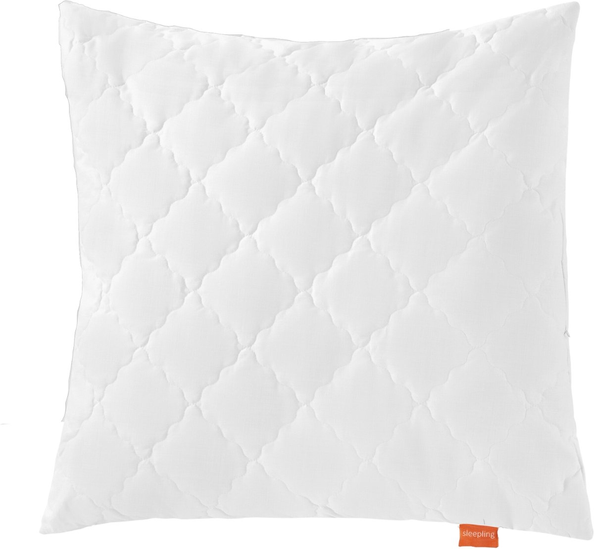 sleepling 80 x 80 cm bamboe hoofdkussen, hoes 100% katoen gewatteerd met 100% viscose (bamboepulp), 350 gr. vulgewicht, Ökotex, wasbaar, wit