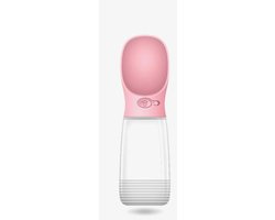 PB+ 2 in 1 voer en drinkfles Waterfles Water 380 ml voer 180 gram - honden fles water - Honden bidon - Honden Drinkfles -Roze