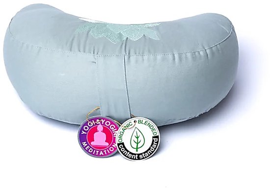 Meditatiekussen halve maan lotus biokatoen (OCS) — afbeelding 3