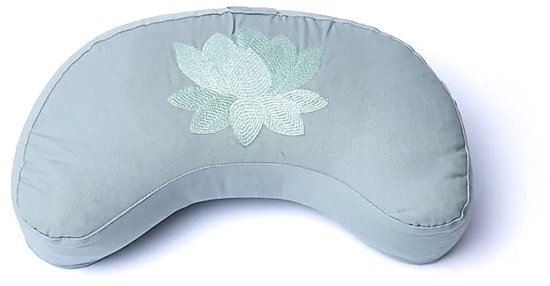 Coussin de méditation demi-lune lotus en coton biologique (OCS)