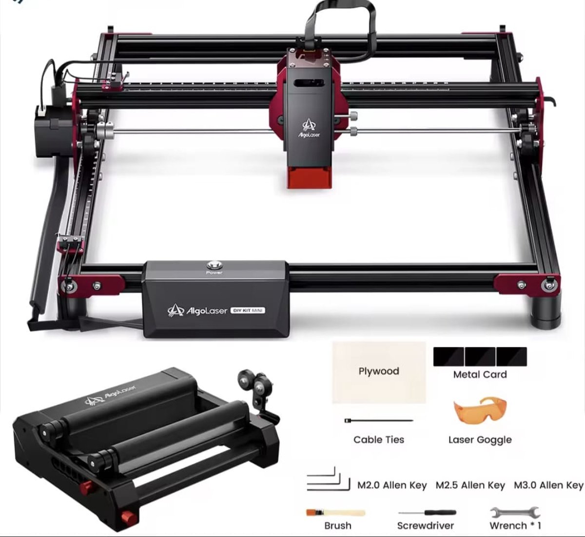 Laser Graveermachine 2 in 1 Set - Met Expansion Kit - Graveer Eenvoudig Grote Objecten - 226% Groter Graveergebied - Brede Compabiliteit