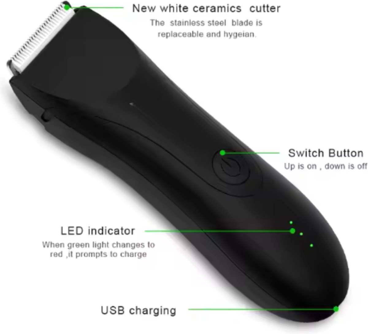 ARAMO Professionele Bodygroomer Waterdicht met Keramisch - afbeelding 2