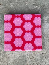 Tegeltje Smiley flowers| Hippe Spreuktegel | Nieuwe woning cadeau | Tegeltje Met Tekst |Verjaardagscadeau | Birthday |Verjaardag |brievenbuscadeau
