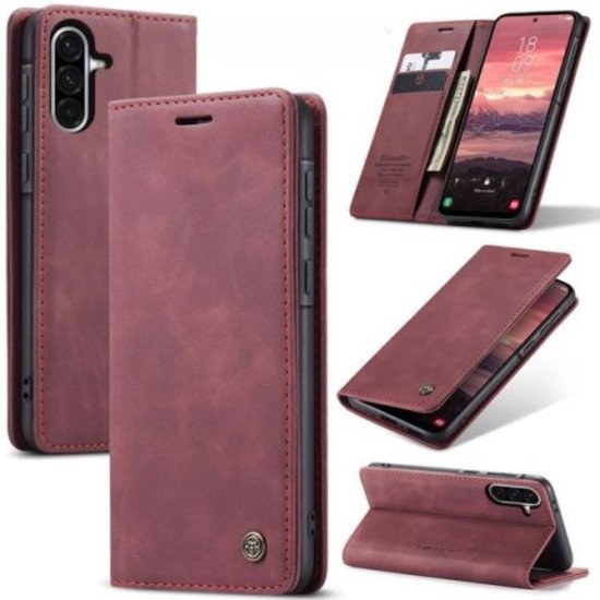 CaseMe - Telefoonhoesje geschikt voor Samsung Galaxy A56 - Wallet Book Case - Met Magnetische Sluiting - Rood
