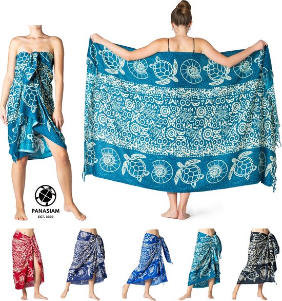 PANASIAM Sarong für Damen & Herren I 100% Handarbeit aus Indonesien - jedes Tuch ein Unikat I