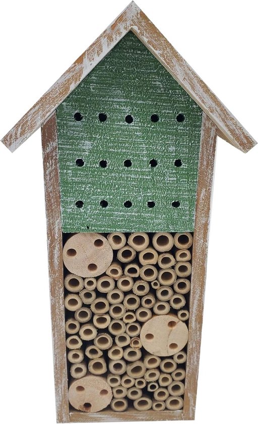 Outsunny insectenhotel insectenhuis met 5 verdiepingen van metaalgaas bijenhotel gemaakt van