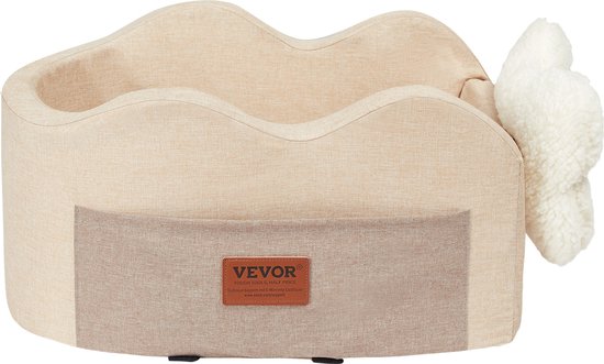 Siège auto pour chien VEVOR, dimensions : 450 x 270 x 230 mm, poids : 3,6 kg, couleur : marron clair