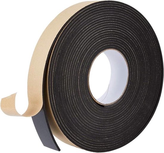 PATIKIL 5 m afdichtende schuimtape, 10 mm breed, 2 mm dik, enkelzijdig