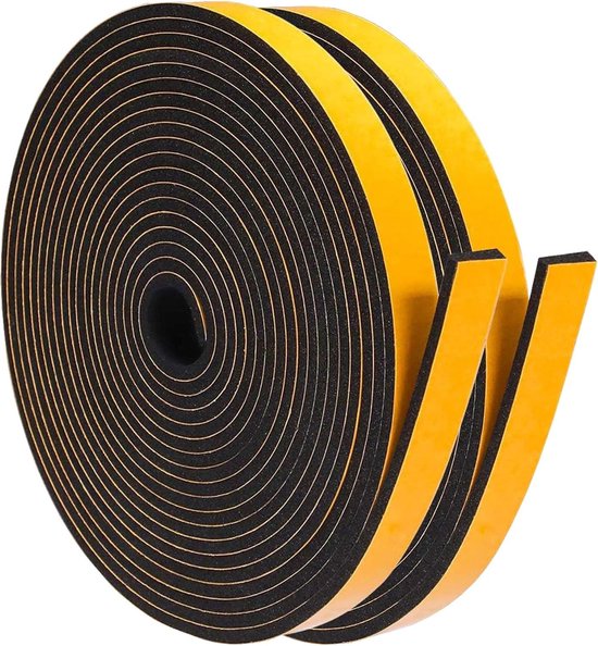 Zelfklevende tochtstrip voor ramen en deuren, zwart (4,5 cm x 5 m