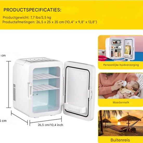Frigobox Mini Draagbare Auto Koelkast - Wit - 10L - Koelbox - Mini Draagbare Koelkast — afbeelding 2