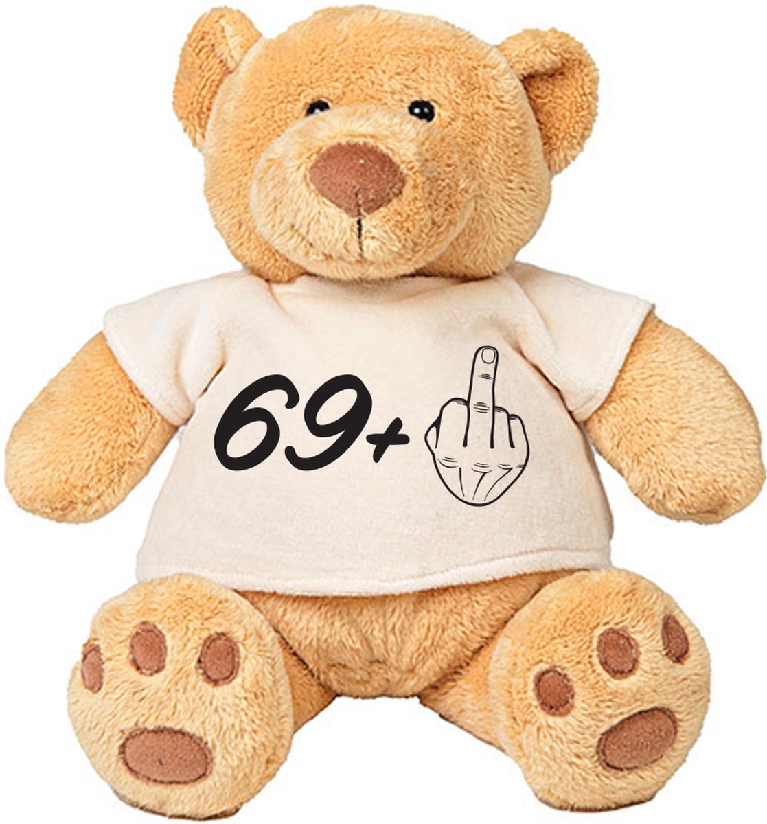 Pluche Beer 70 Jaar- feest - knuffel - cadeau - beertje - verjaardag