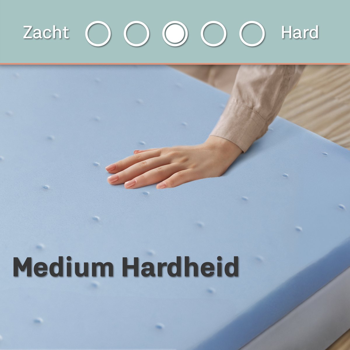CozySense® Traagschuim Topper 140x200 - Matras Topper met Open Luchtkanalen voor Ademend Comfort - Gel-Geïnfuseerd - CertiPUR-US® - Medium - 6 cm thumbnail 7