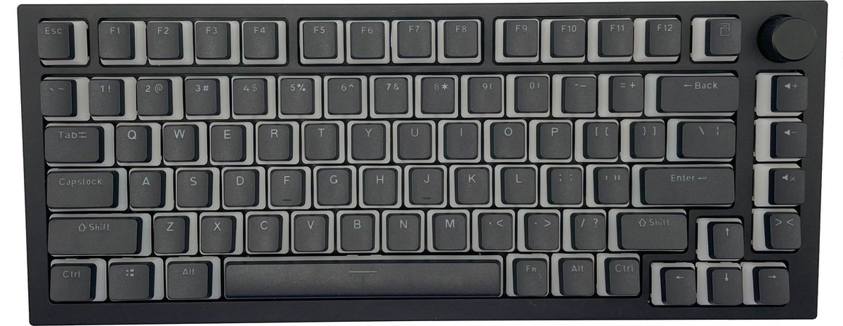 Zwart Pudding Keycaps Set - OEM - PBT - Double Shot - 130 Keys