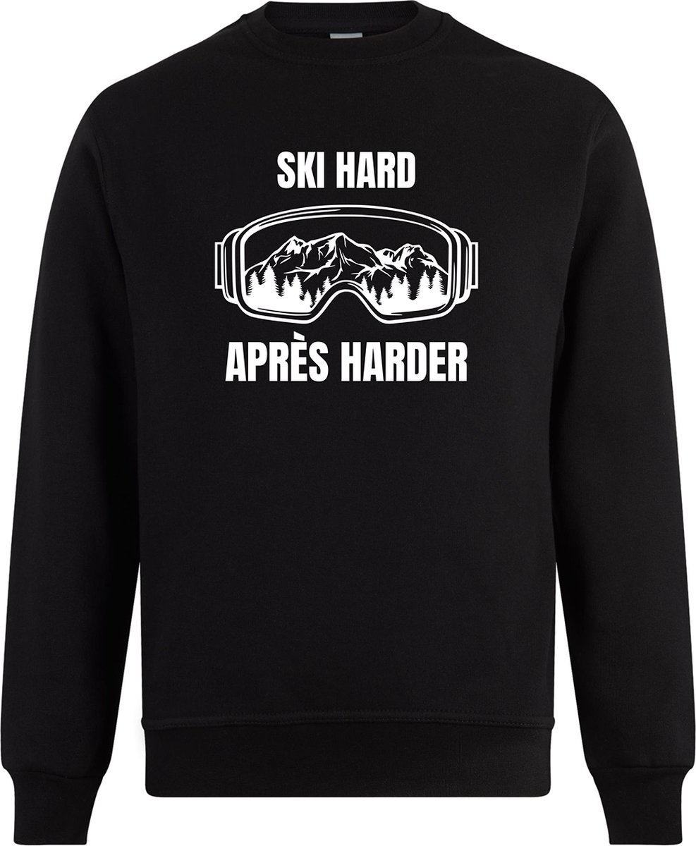 Ski hard après harder Trui voor Heren en Dames - Maat XXL - Zwart - Apres ski kleding Heren - Apres ski kleding Dames - Ski Trui - Wintersportkleding - Wintersport - Ski kleding - apres ski verkleedkleren - apres ski party - après ski trui
