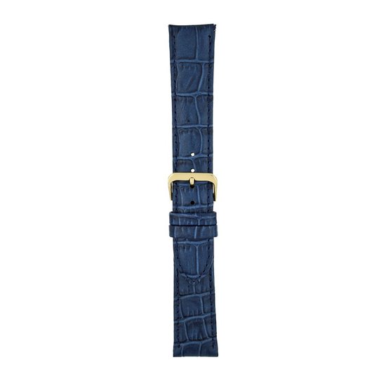 Bracelet de montre-20mm-cuir véritable-lbs-bleu-rempli-croco-doux-boucle couleur or-20 mm
