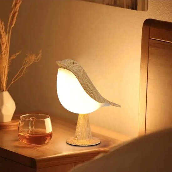 Gabrys® Lampe oiseau rechargeable via USB, petite lampe de bureau, lampe oiseau avec 3 niveaux de luminosité et capteur tactile, veilleuse pour enfants, maison, bureau, chambre à coucher, table de chevet, lampe de chevet sans fil, 1 pièce