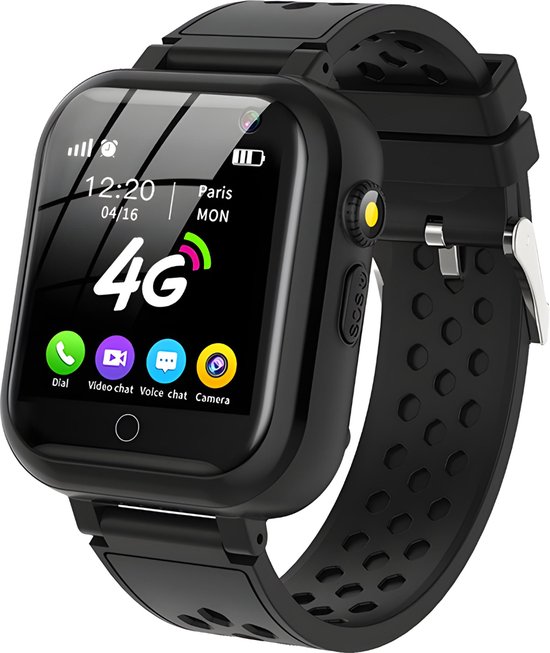 CosmoToys® Smartwatch Kinderen - 4G - GPS Horloge - Kinder Smartwatch - Tracker - Android - Kinderhorloge Jongen & Meisje - Videobellen - Camera - Zwart