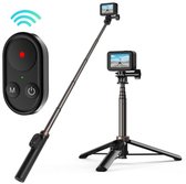 Telesin RCSS-001 Vlog Selfie Stick met Bluetooth Afstandsbediening - Geschikt voor Action cam en smartphone - Uitschuifbaar tot 50 cm - Statief en selfiestick - Zwart