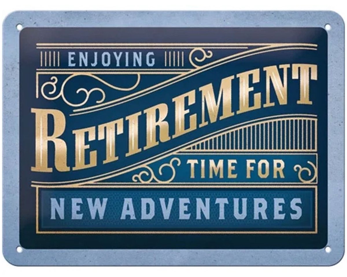 Metaal Bord 15 x 20 cm Retirement