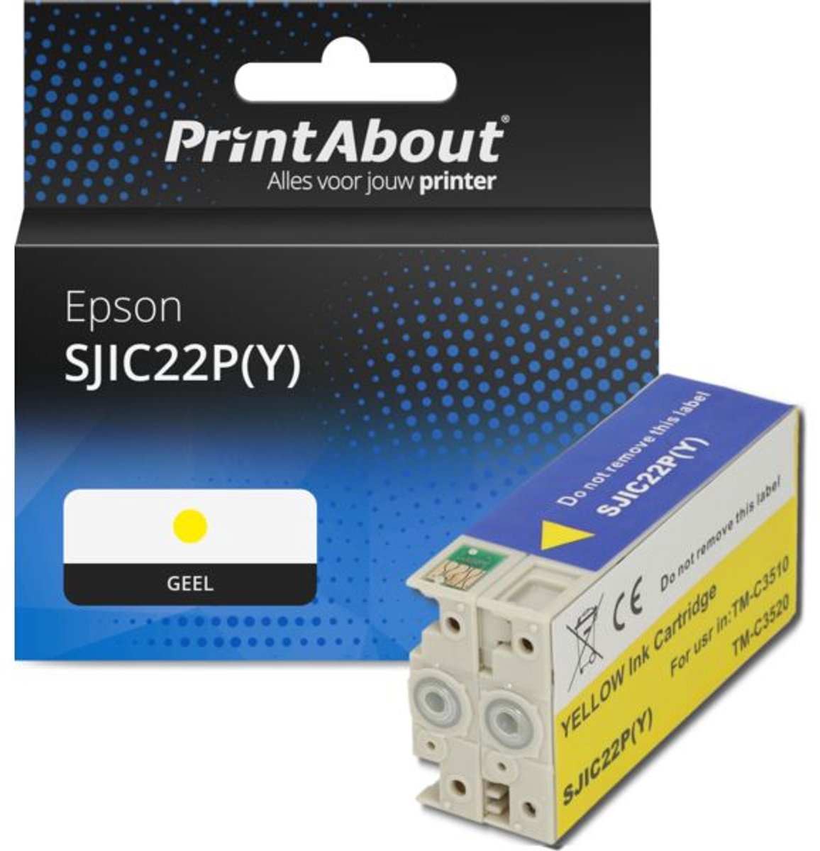 PrintAbout huismerk Inktcartridge SJIC22P(Y) Geel geschikt voor Epson