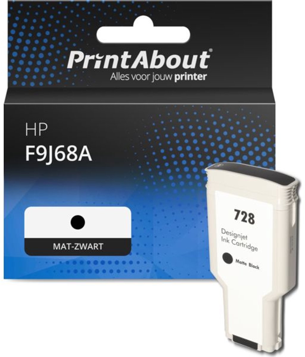 PrintAbout Huismerk HP F9J68A (728) Inktcartridge Mat-zwart Extra hoge capaciteit