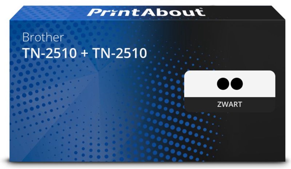 PrintAbout huismerk Toner TN-2510 + TN-2510 Zwart Multipack geschikt voor Brother