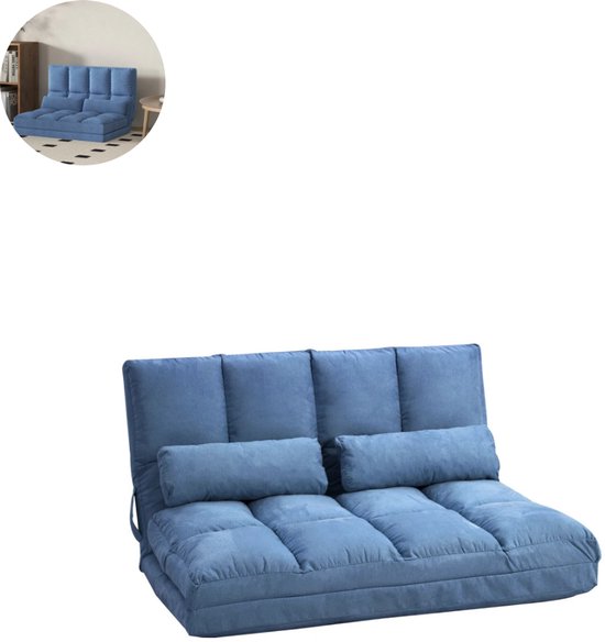Slaapstoel - Uitklapbaar - Slaapbank - Logeerbed - Zetelbed - Slaapfauteuil - Vouwbed - 1 persoons - Zeer comfortabel - Blauw