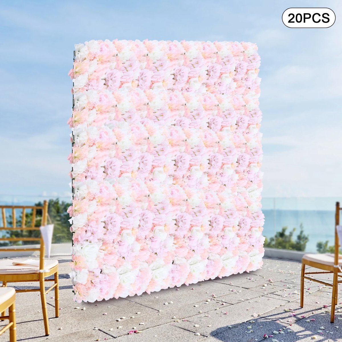 Asaam 20 Stuks Bruiloft Kunstzijde Bloem - Muur Zijde Bloemen- Muur Achtergronddecoratie - Bruiloft Fotografie -Locatie en Romantische Decor !!