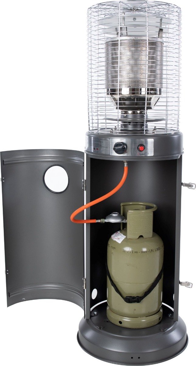 Sunred - COMBIDEAL - Heater & Hoes - Propus - Gas lijn - Grijs - Staand model - Terrasverwarmer - Gas - 10000 W - Verschillende standen - Piezo ontsteking - Gas heater - Compleet: incl. gasdrukregelaar & slang – foto 5