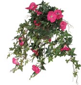 Mica Decorations Petunia Kunst Hangplant in Bloempot Stan - L25 x B45 x H50 cm - Donkerroze
