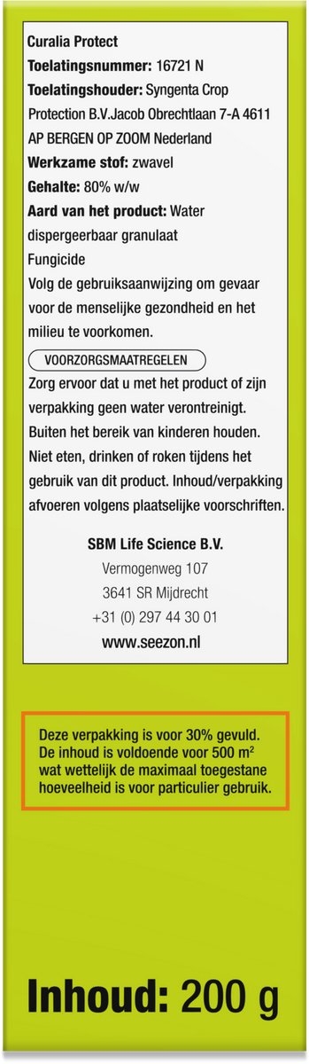 Protect Garden Curalia Protect, 200g - Schimmels Bestrijden - Spuitzwavel - Voor Sierplanten en Fruit - Concentraat voor 50 L Spray - Natuurlijk Schimmel Bestrijdingsmiddel van Merkloos	 — afbeelding 2