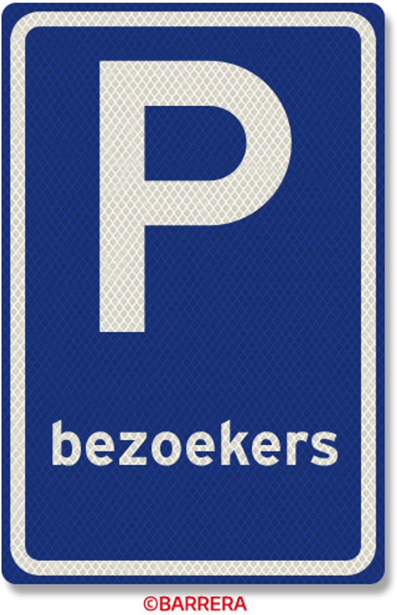 Parkeerplaats bezoekers - verkeersbord parkeren bezoekers/visitors - verkeersbord E08 - 40 x 60 cm - aluminium - DOR