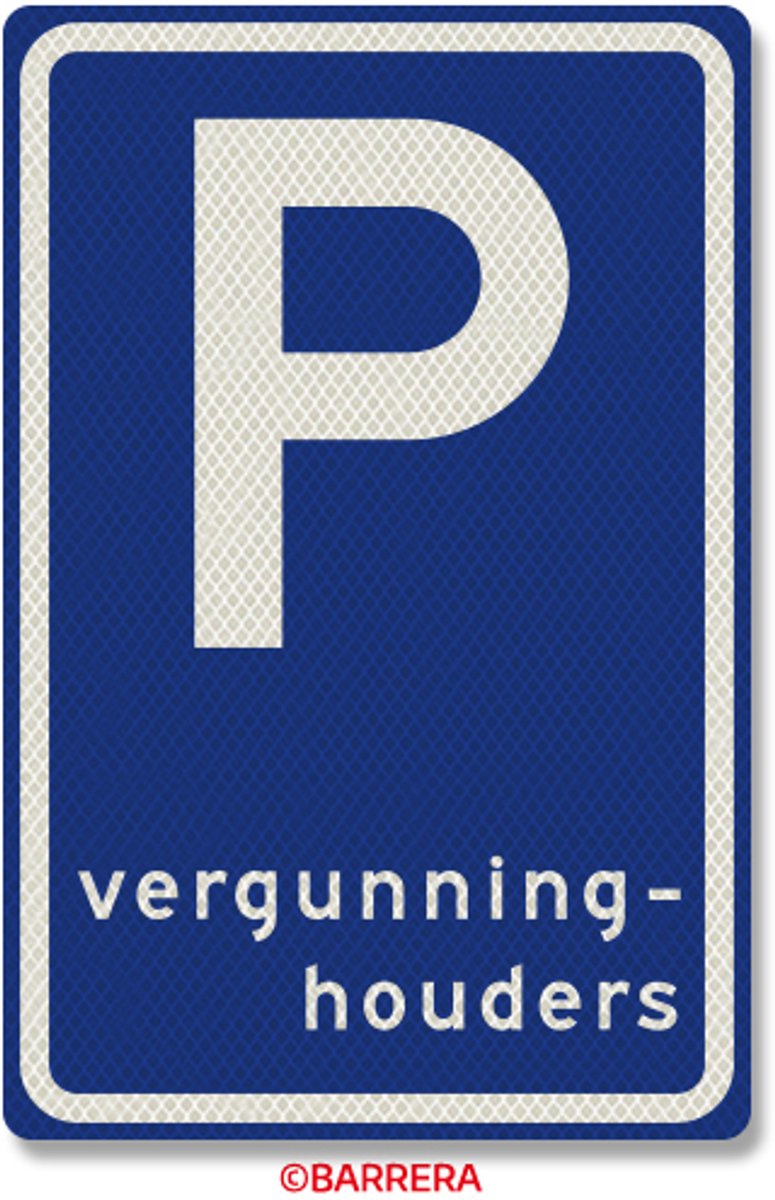 Aluminium DOR E09 Parkeerplaats Vergunninghouders Klasse 3