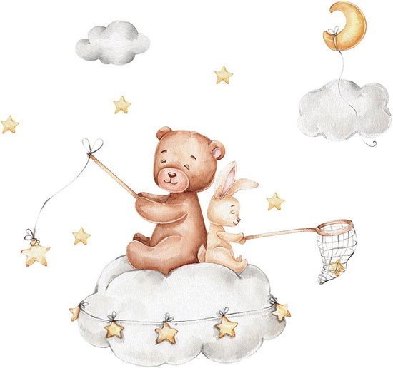 Beer&Konijn collectie | Muurdecoratie en accessoires voor de babykamer – LM Baby Art