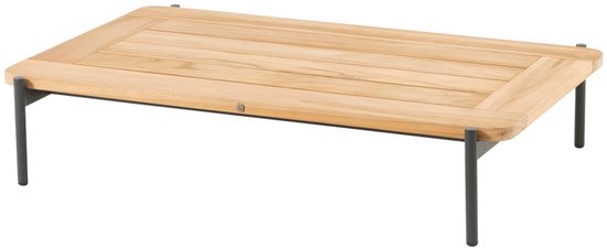 Table basse Yoga 120x75xH25 cm teak naturel anthracite 4-Seasons Outdoor